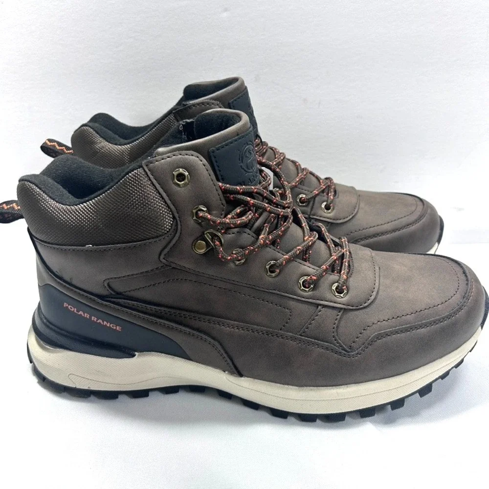 POLAR RANGE Men's Vulcan Winter Boots Waterproof Hiking Brown US 12 - No Box‎